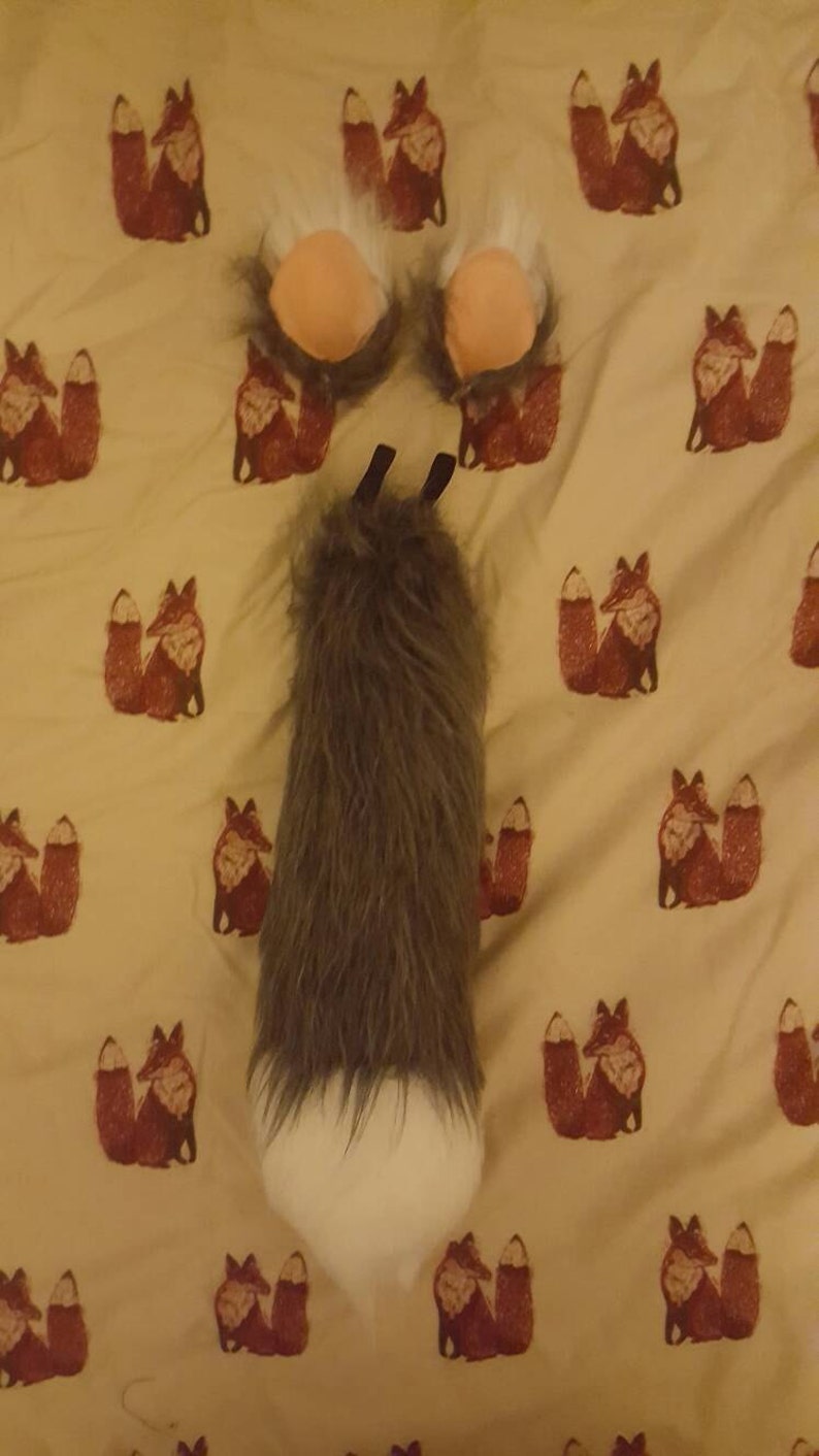 Grey Silver Fox Wolf Tail Fluffy Luxury Long Haired Faux Fur Etsy