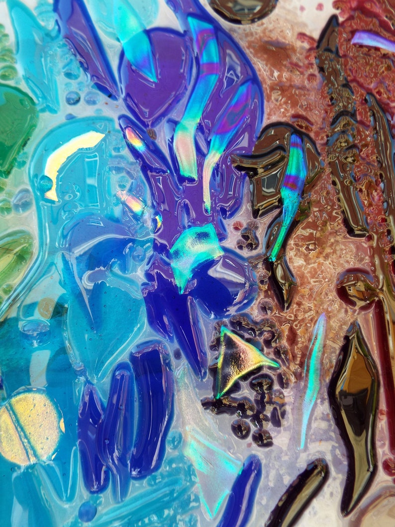 Rainbow Fused Glass Art Wall Panel Just Like A Forming Etsy