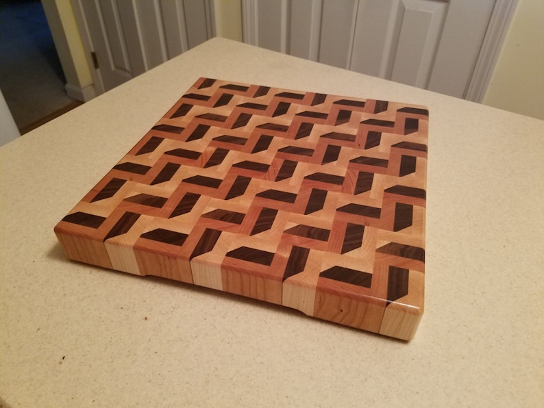 3D Continuous Crazy Steps End grain Cutting Board Etsy