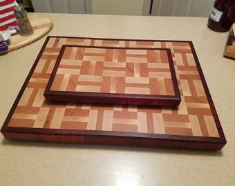 Matched set end grain cutting boards