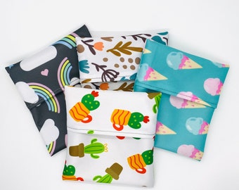 Circles Mini Double Zip Wet Bag for cloth wipes breast pads mumma cloth Circles Mini Double Zip Wet Bag for cloth wipes breast pads mumma cloth