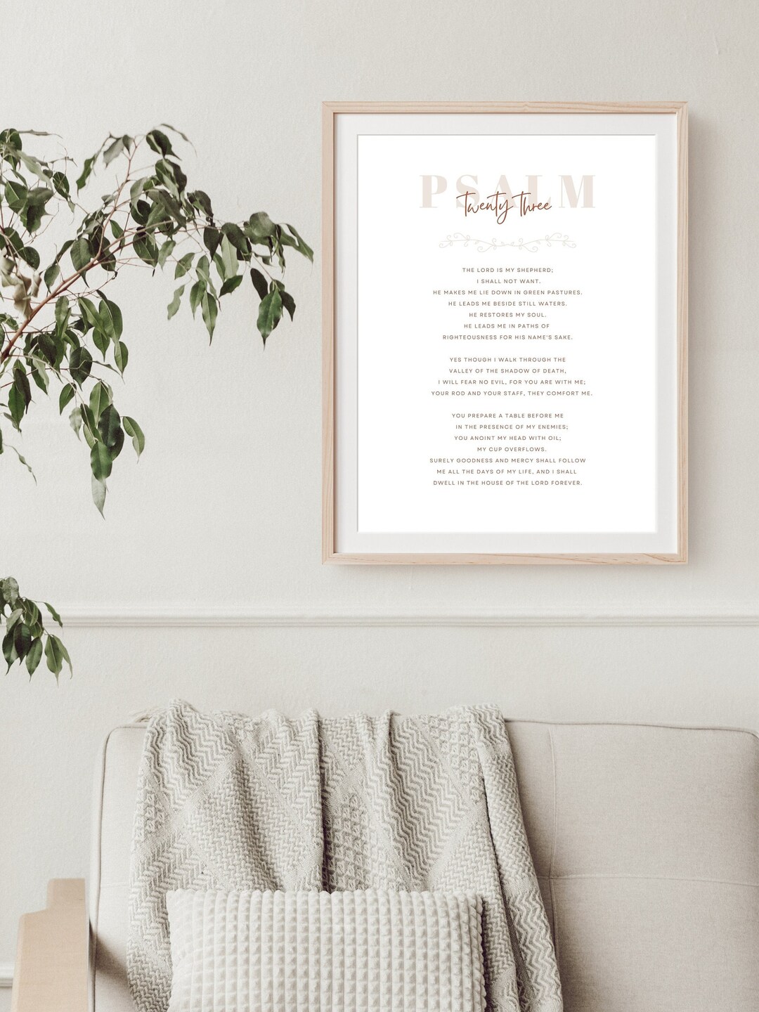 Psalm 23 Wall Art, the LORD is My Shepherd, Printable Bible Verse Art ...