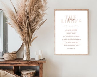 The Lord's Prayer Wall Art, Matthew 6:9-13, Printable Bible Verse Art, Religious Home Decor, Christian Home Decor Wall Art, Scripture Verse