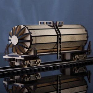 Tanker Train Car Laser Cut Pattern DXF Digital Download