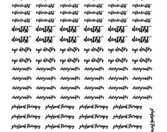 Script Font 'Medical' Words Stickers | Printable