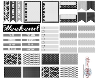 Black + White Weekly Kit : EC Vertical | Printable