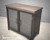 Modern Industrial Media Console ANVIL V2 46-inch Steel TV Stand Cabinet Vintage Entertainment Center Audio HiFi Retro