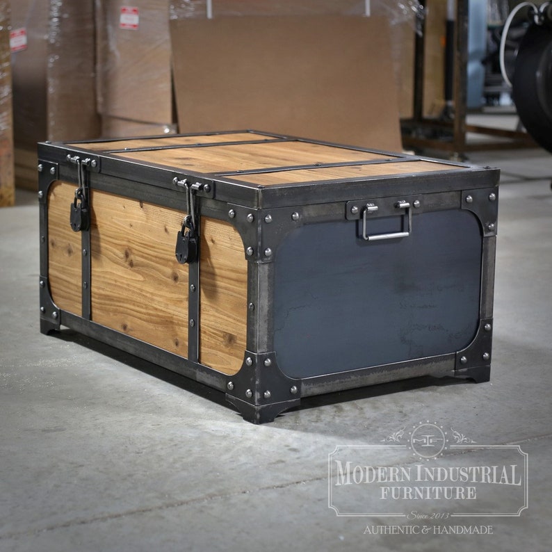 Industrial Steamer Trunk Coffee Table Etsy