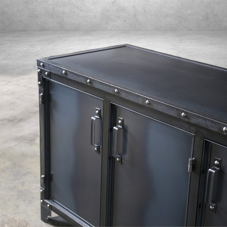 Steel Industrial Storage Cabinet Modern Industrial Furniture Office Sideboard image 3