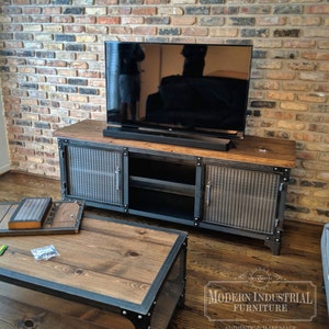 Modern Industrial Media Console | ANVIL V2 | Steel TV Stand Cabinet Vintage | Entertainment Center | Audio | HiFi Retro