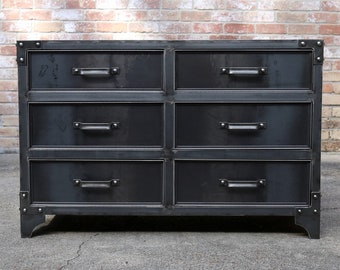 GrandView Modern Industrial Steel Bedroom Dresser