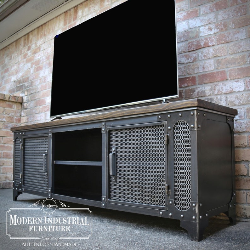 Modern Media Console Anvil Steel Tv Stand Image 0