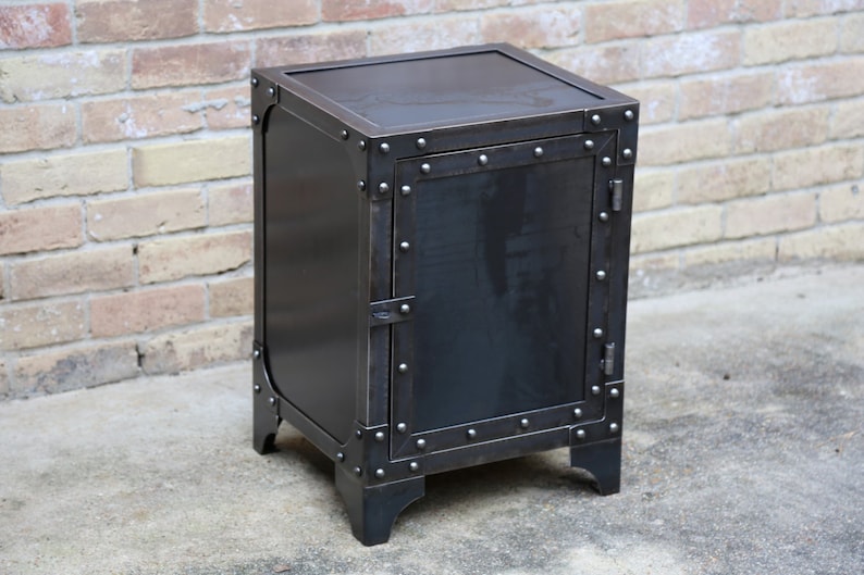 Metal Vintage Nightstand Locker Chest File Etsy