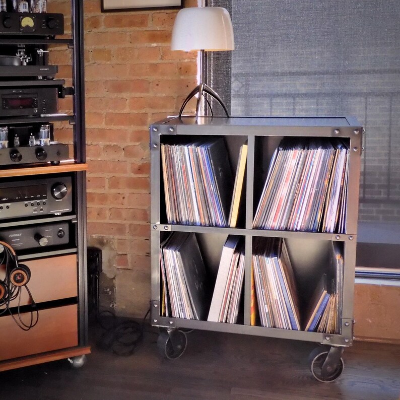 Steel Vinyl Album Storage Bookcase Record Storage Etsy