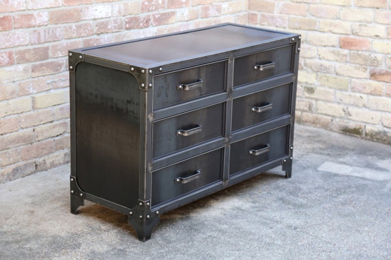 Grandview Modern Industrial Steel Bedroom Dresser Etsy