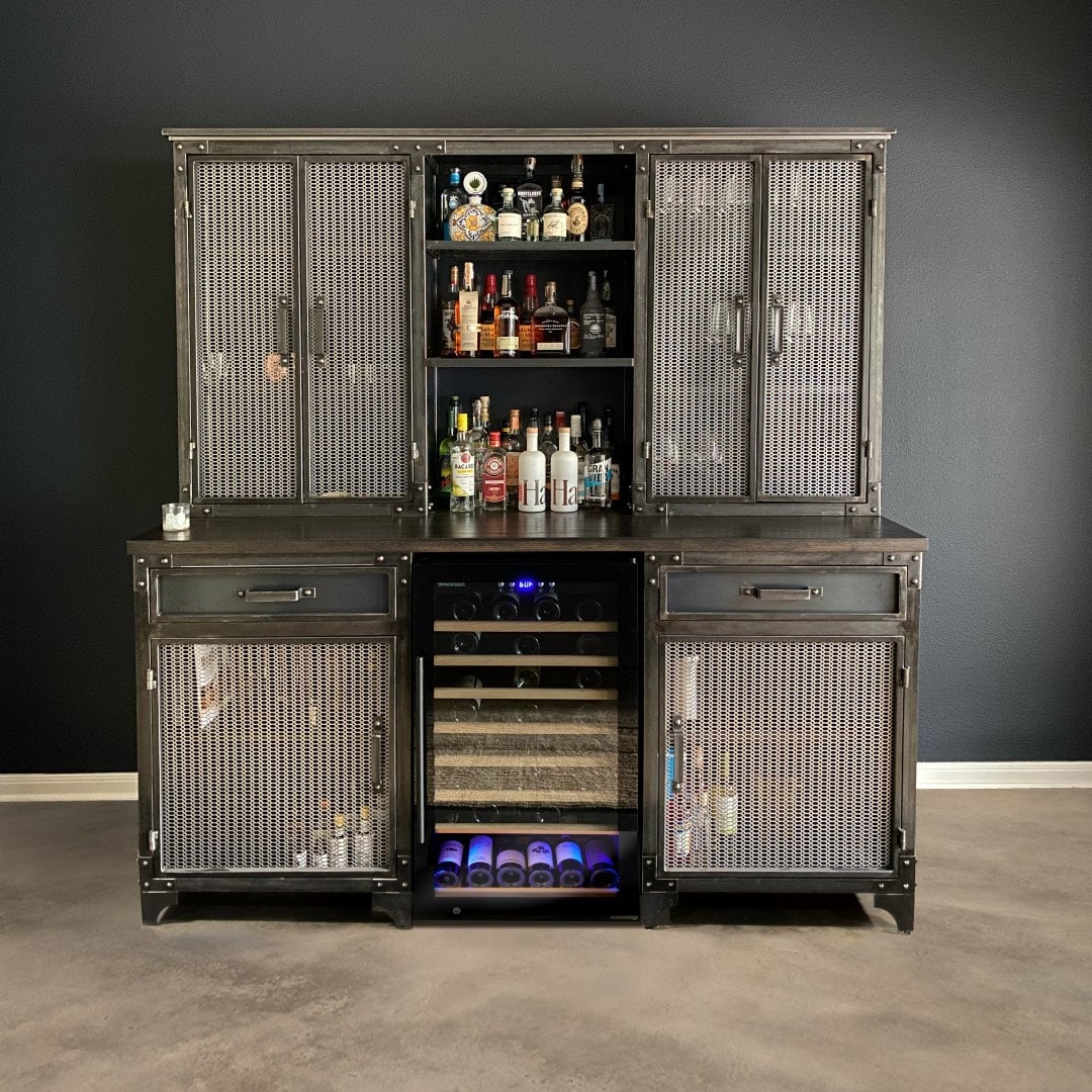 The "winehouse" Liquor Cabinet Bar Hutch - Industrial Furniture - Etsy