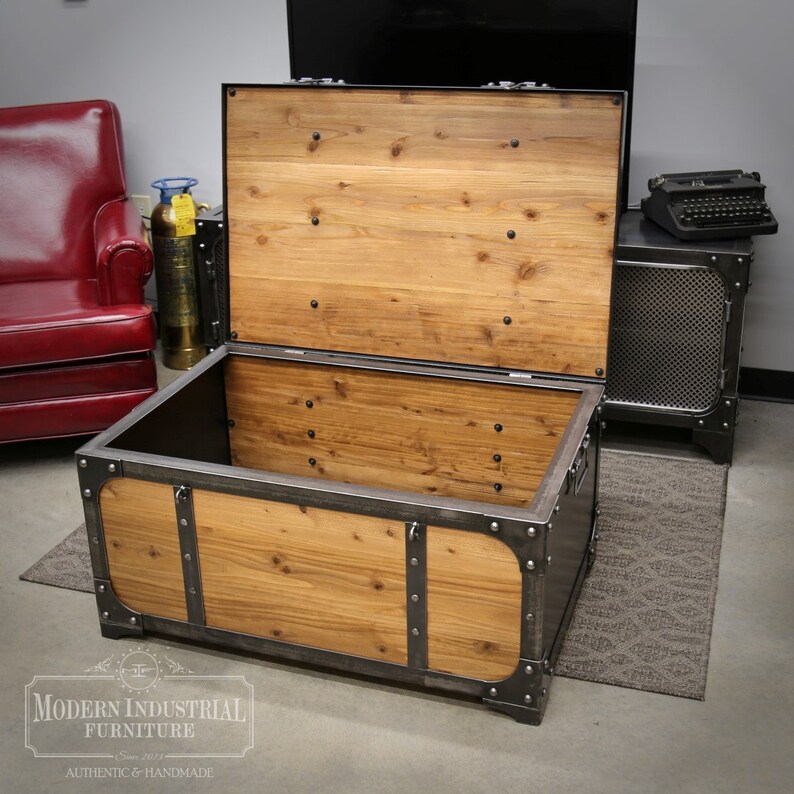 Industrial Steamer Trunk Coffee Table Etsy