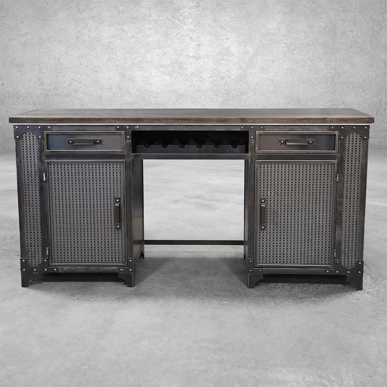 Anvil Bar & Beverage Cabinet with drawers Liquor Beverage Station Modern Industrial image 2