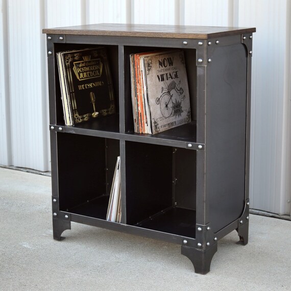 30-in Vinyl Album Storage Bookcase – Modern Industrial Furniture