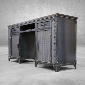 Anvil Bar & Beverage Cabinet with drawers Liquor Beverage Station Modern Industrial image 3