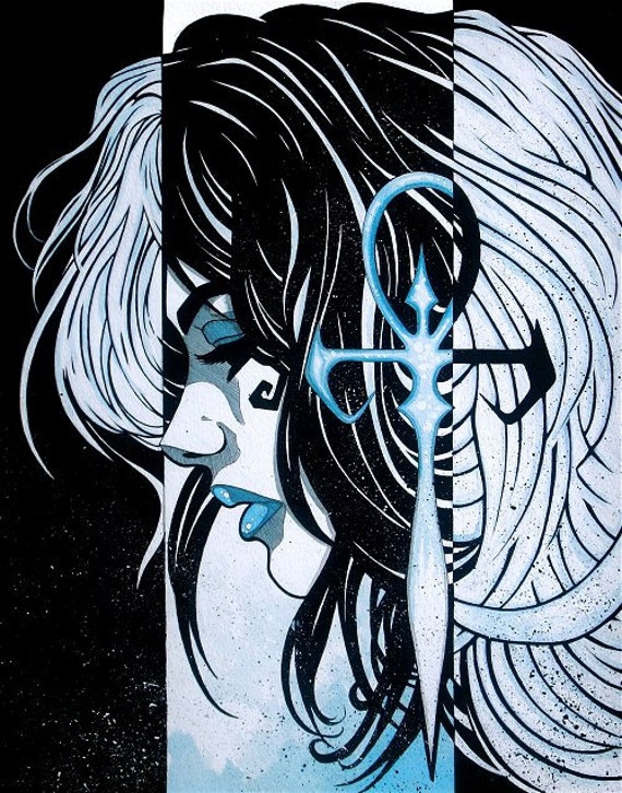 Sandman Fan Art Death Of The Endless Inked Watercolor Etsy