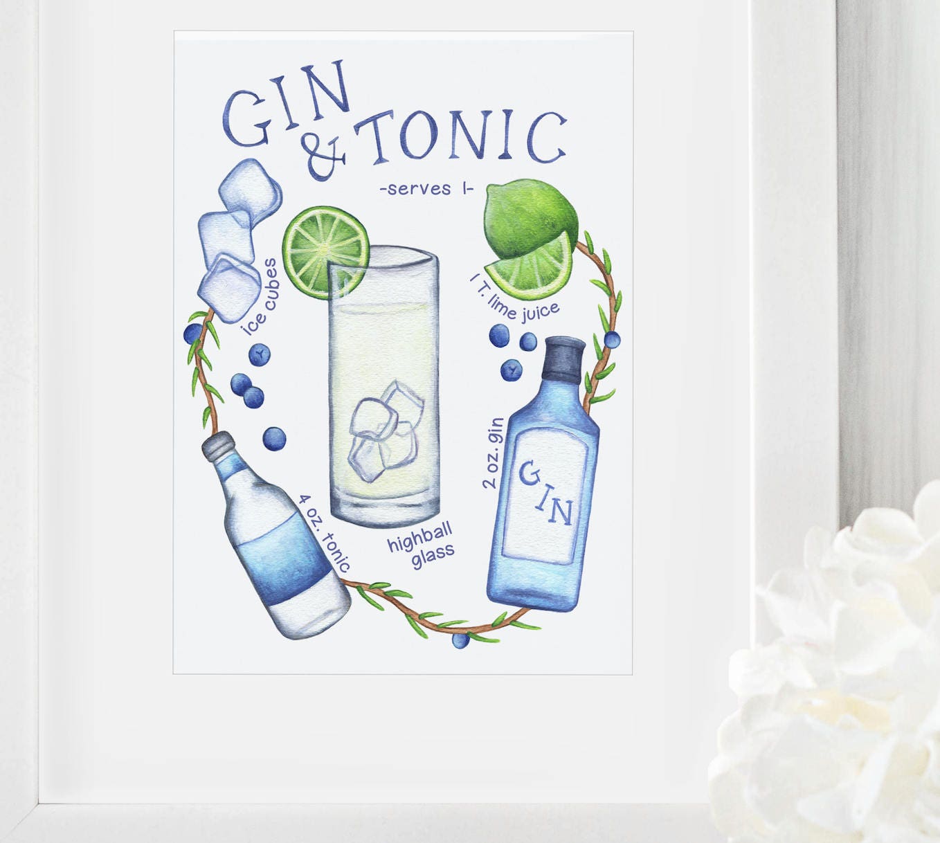 Gin and Tonic Poster Gin and Tonic Art Gin and Tonic Gift Etsy