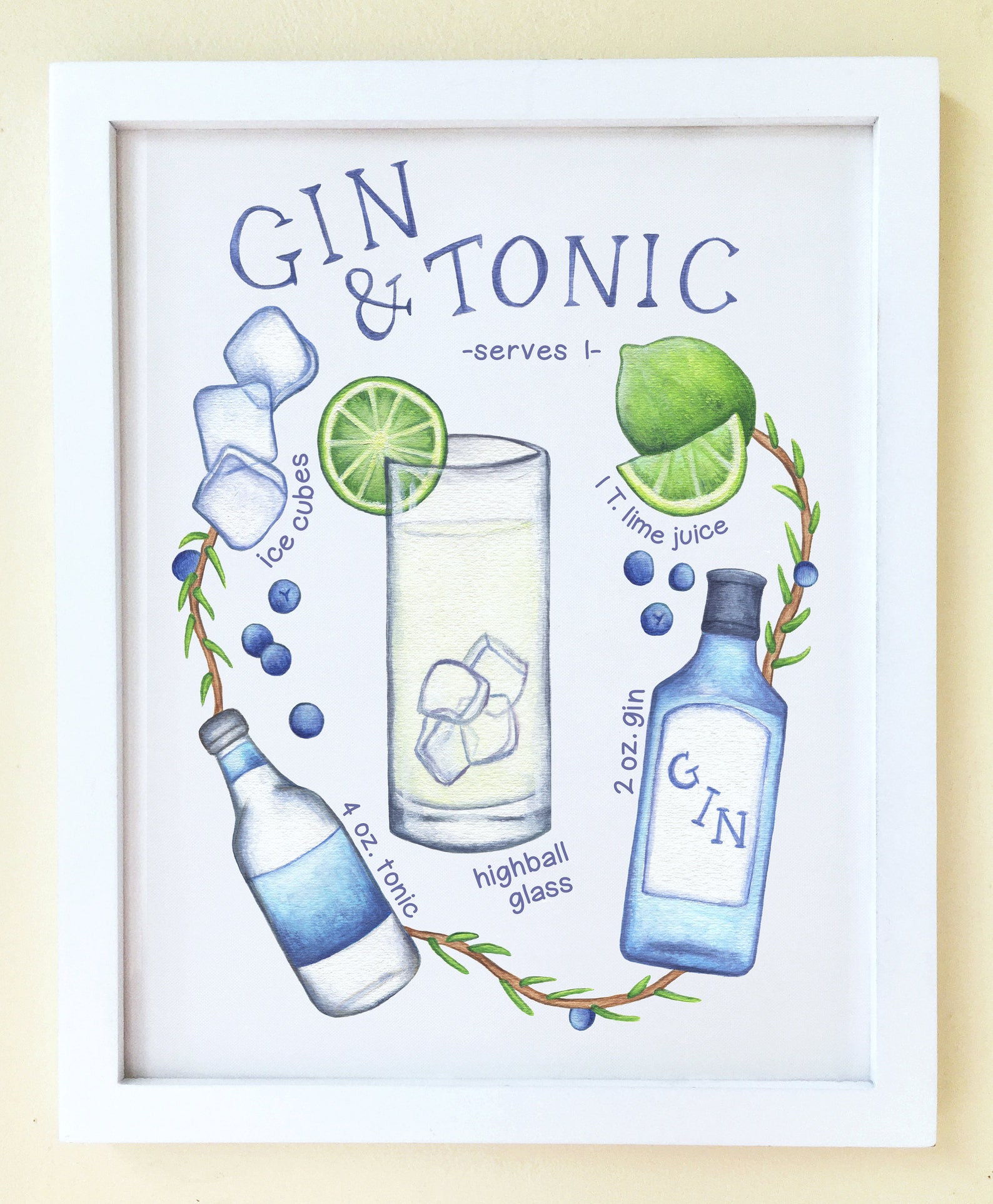 Gin and Tonic Poster Gin and Tonic Art Gin and Tonic Gift Etsy