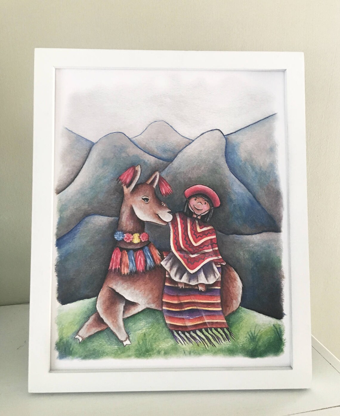 Peruvian Llama Print / Llama Nursery Decor / Cute Llama Art / | Etsy
