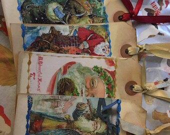 Handmade Vintage Santa’s Gift Tag Set