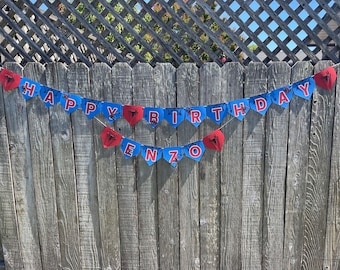 Spider-Man Birthday Banner / The Amazing Spider-Man Party / Spidey Birthday Decor / Superhero Party Banner / Custom Name Banner