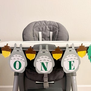 My Neighbor Totoro First Birthday High Chair Banner / Totoro Happy Birthday Banner / Totoro Party Decorations / Anime / First Birthday