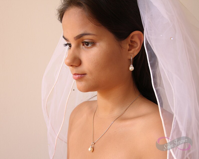 Set of 5 Bridal Jewelry Set Earring and Necklace Set Bridesmaid Jewelry Set Pearl Set Wedding Jewelry Set Bridal Jewlery Set Pearl Sets