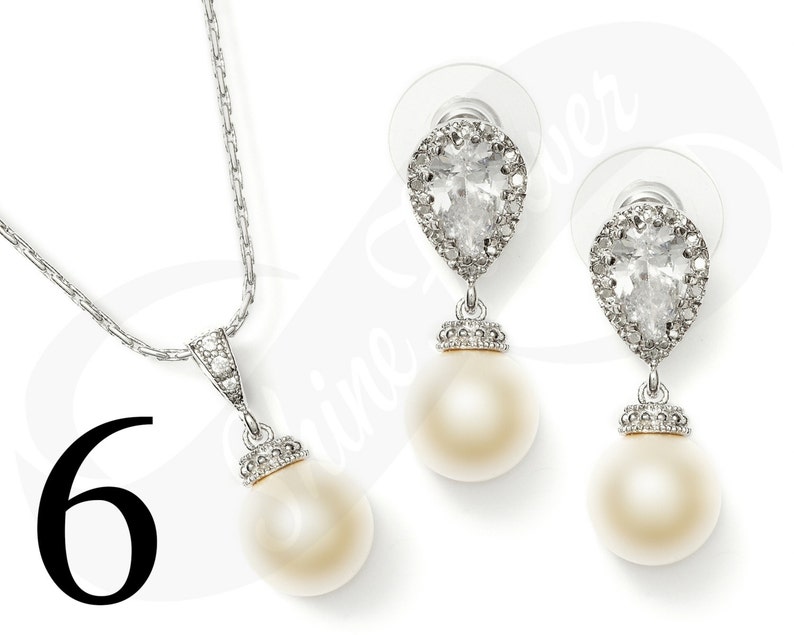 Set of 6 Pearl Jewelry Set Bridesmaid gift set of 6 Jewelry Set Bridal Pearl Bridesmaid Jewlery Set Bridal Jewelry Set Bridesmaid Jewlery