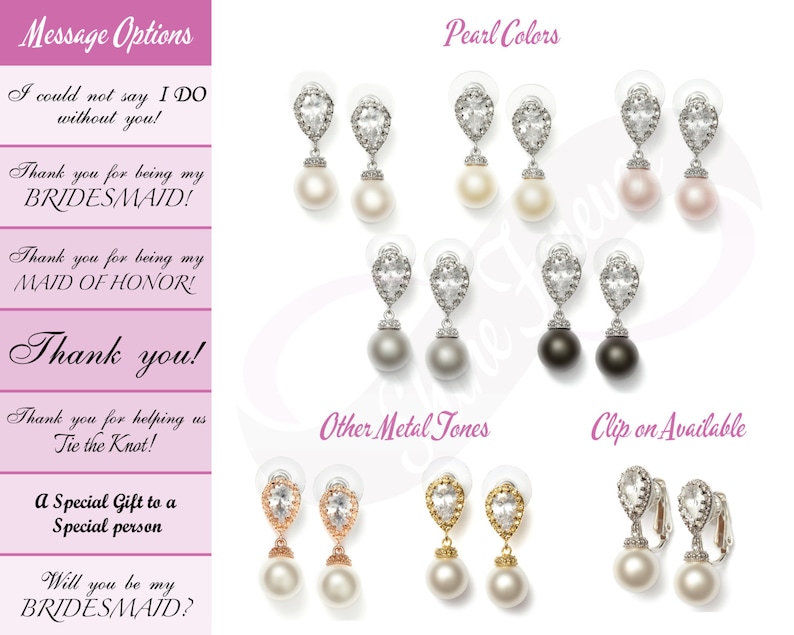 Set of 6 Pearl Jewelry Set Bridesmaid gift set of 6 Jewelry Set Bridal Pearl Bridesmaid Jewlery Set Bridal Jewelry Set Bridesmaid Jewlery