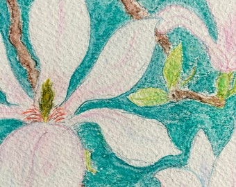 Magnolia greeting card, ideal for birthday, thank you or any occasion.