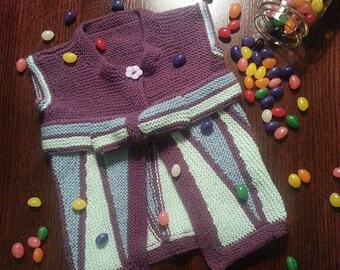 Knitting Pattern Jelly Beans Short Row Baby Cardigan Vest Sweater Morning Coffee Designs Download PDF