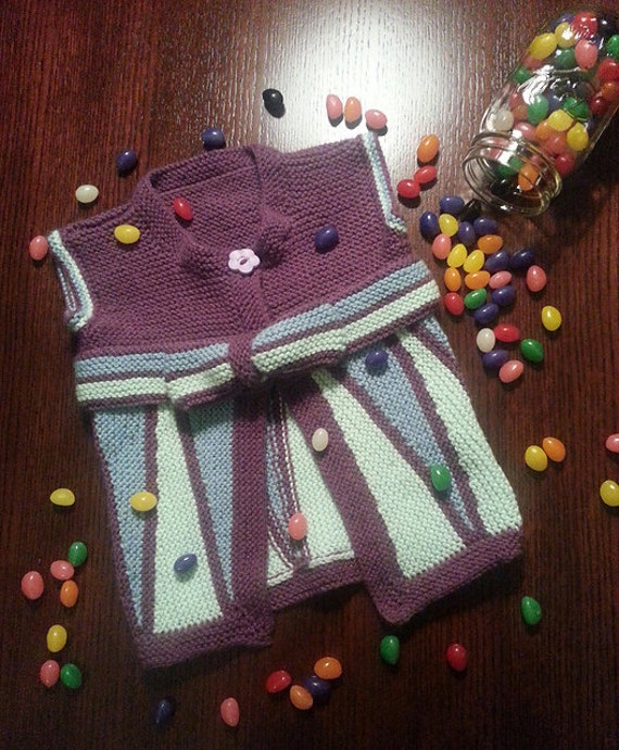 Knitting Pattern Jelly Beans Short Row Baby Cardigan Vest Etsy Canada