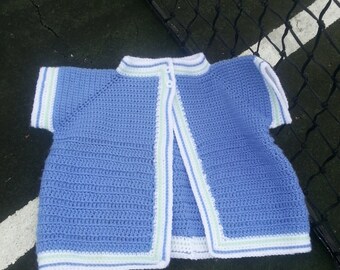 Crochet Pattern Baby Cardigan Short Sleeves Sweater Morning Coffee Designs Download PDF