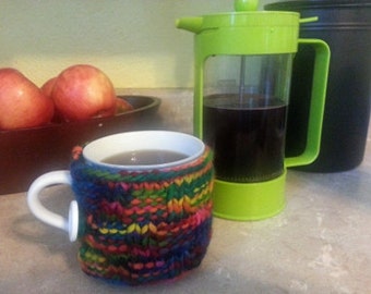 Knitting Pattern Mug Cozy Basket Weave Bulky PDF Download Morning Coffee Designs