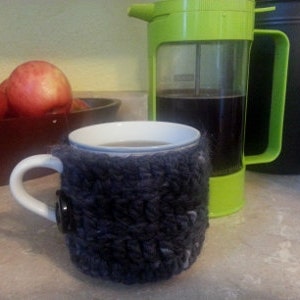 Crochet Pattern Mug Cozy Basket Weave Bulky PDF Download Morning Coffee Designs image 1