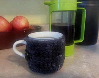 Crochet Pattern Mug Cozy Basket Weave Bulky PDF Download Morning Coffee Designs