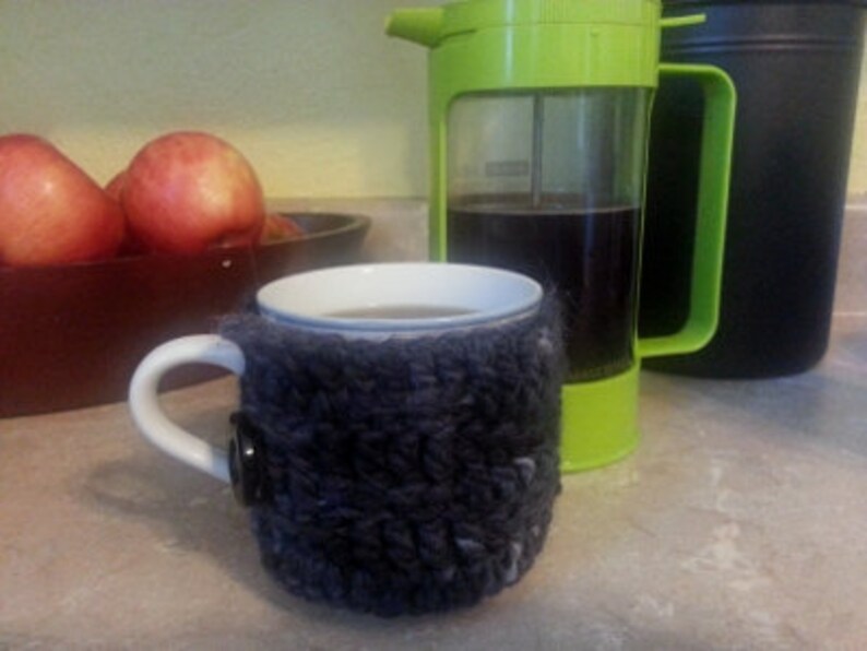 Crochet Pattern Mug Cozy Basket Weave Bulky PDF Download Morning Coffee Designs image 1