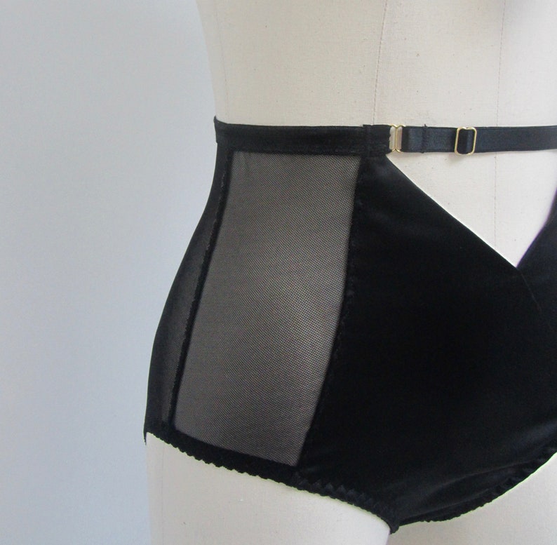 High Waist Silk and Mesh Serena Knickers