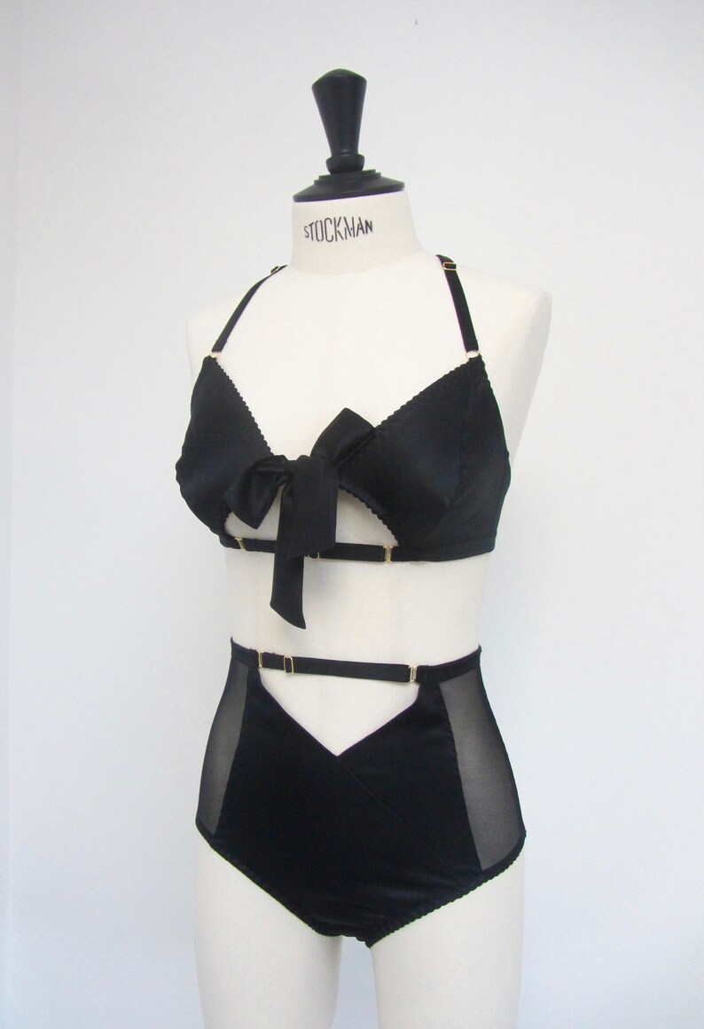 High Waist Silk and Mesh Serena Knickers