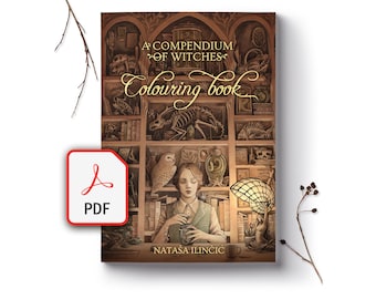 A Compendium of Witches Colouring Book - PDF (digital print at home version)