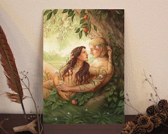 Lovers, Tarot of the Witch's Garden - Hand embellished & signed art print