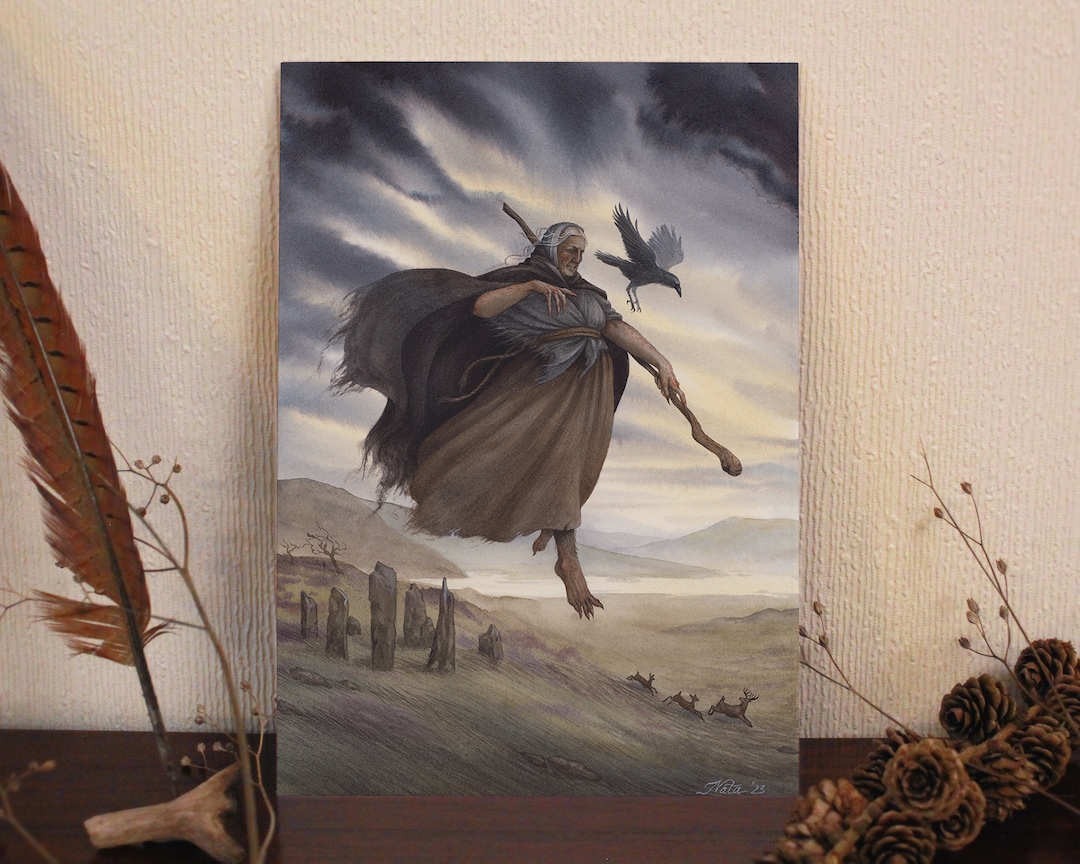cailleach-hand-embellished-signed-art-print-etsy