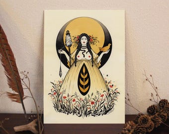 Mokosh - Hand embellished & signed art print