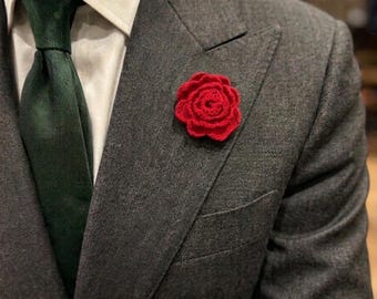 Revers en crochet unique en son genre | Fleurs | Boutonnières | Costumes pour hommes