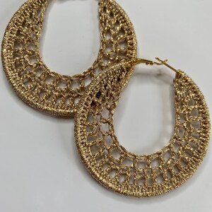 Golden Glamour Crochet Earrings